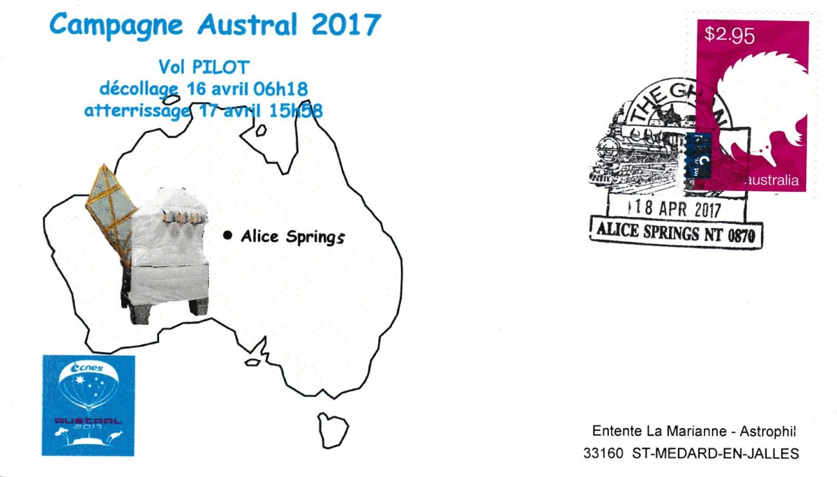 Spatial - 17 Avril 2017 - Ballon Campagne Austral 2017 CNES - Vol Pilot Aterrissage