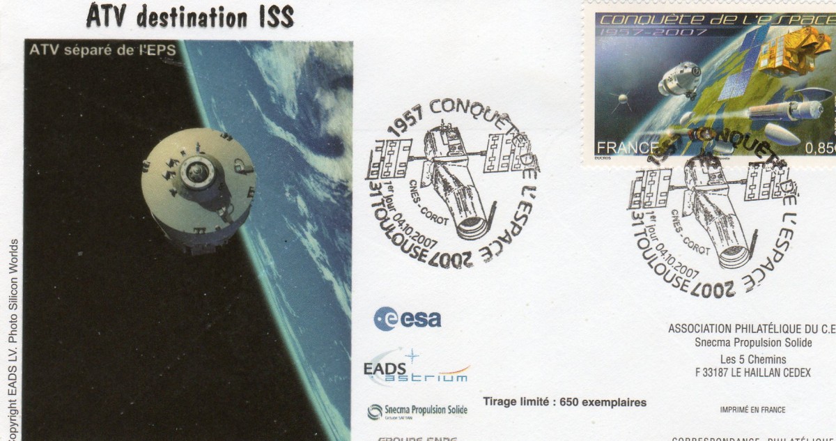 Document - 04 Octobre 2007 Premier Jour timbre conquête de l'espace