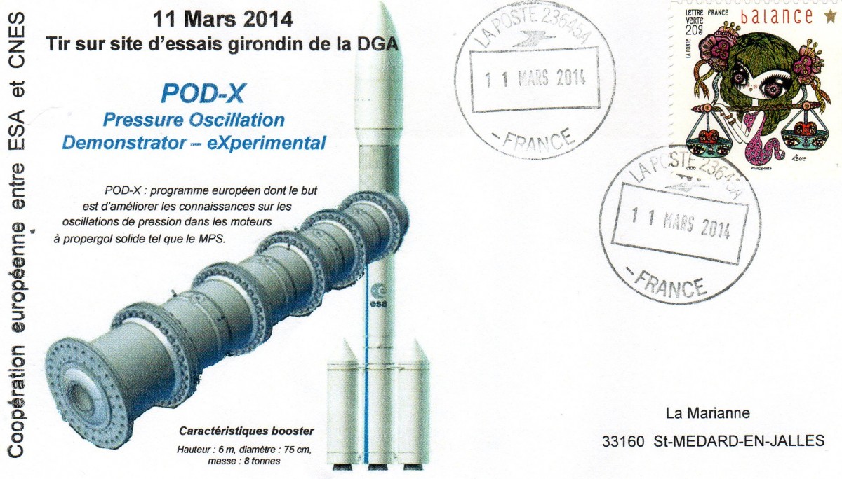 Développement Ariane 6 - 11 Mars 2014 Essai POD-X