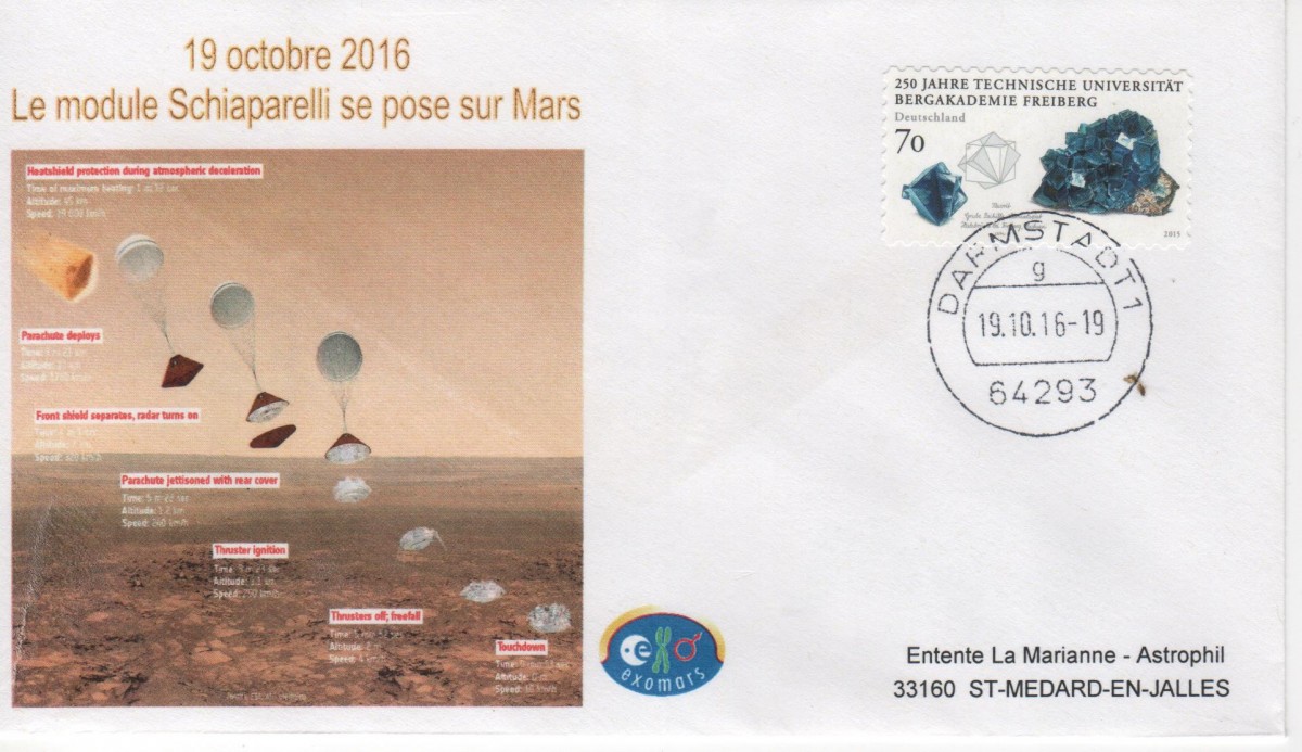 Spatial - 19 Octobre 2016 - capsule schiaparelli atterrissage sur Mars