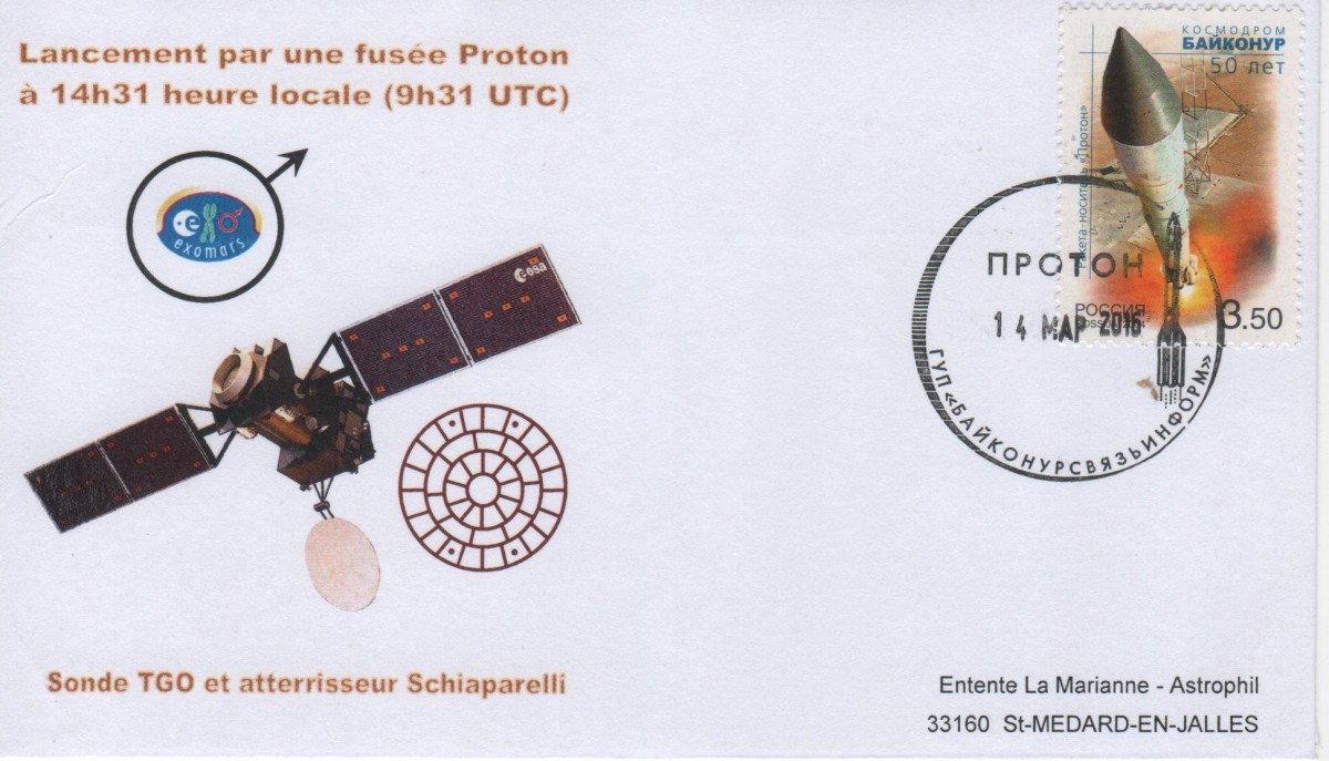 Spatial - 14 Mars 2016 - Lancement Proton M - Sonde Exomars TGO Pour Mars