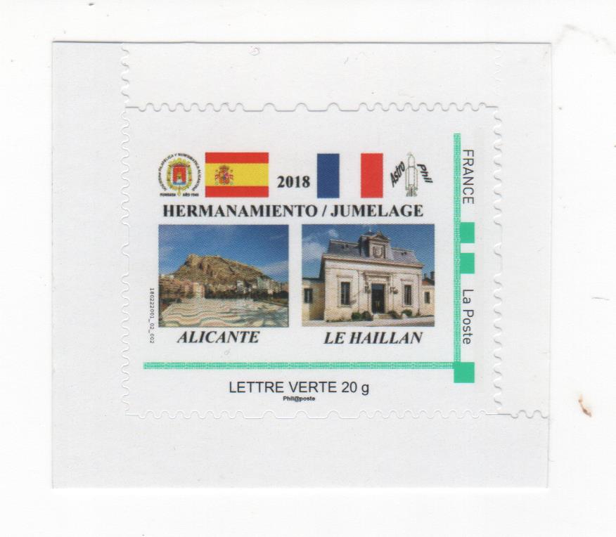 Divers - Timbre à Moi émis par "Astrophil" pour le jumelage avec l'Association Philatélique d'Alicante (Espagne)