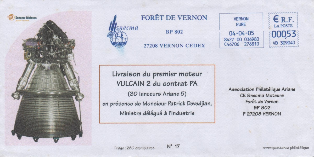 Livraison du premier Moteur Vulcain 2 pour intégration 04 Avril 2005