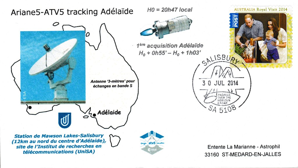 Vol 219 - ATV 5 - 30 Juillet 2014 - Station de poursuite Radar, Adelaïde (Australie)
