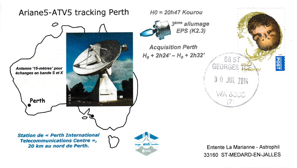 Vol 219 - ATV 5 - 30 Juillet 2014 - Station de poursuite de Perth (Australie)