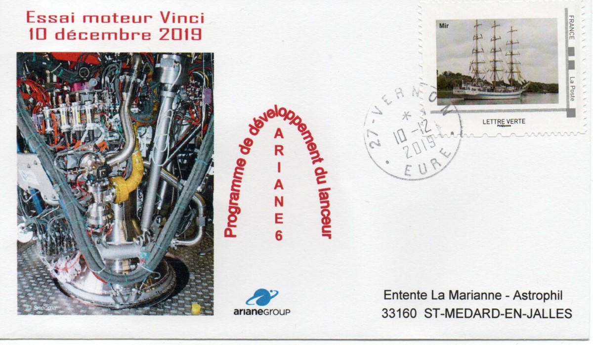 Ariane 6 - Vernon Essai moteur Vinci 10 Décembre 2019