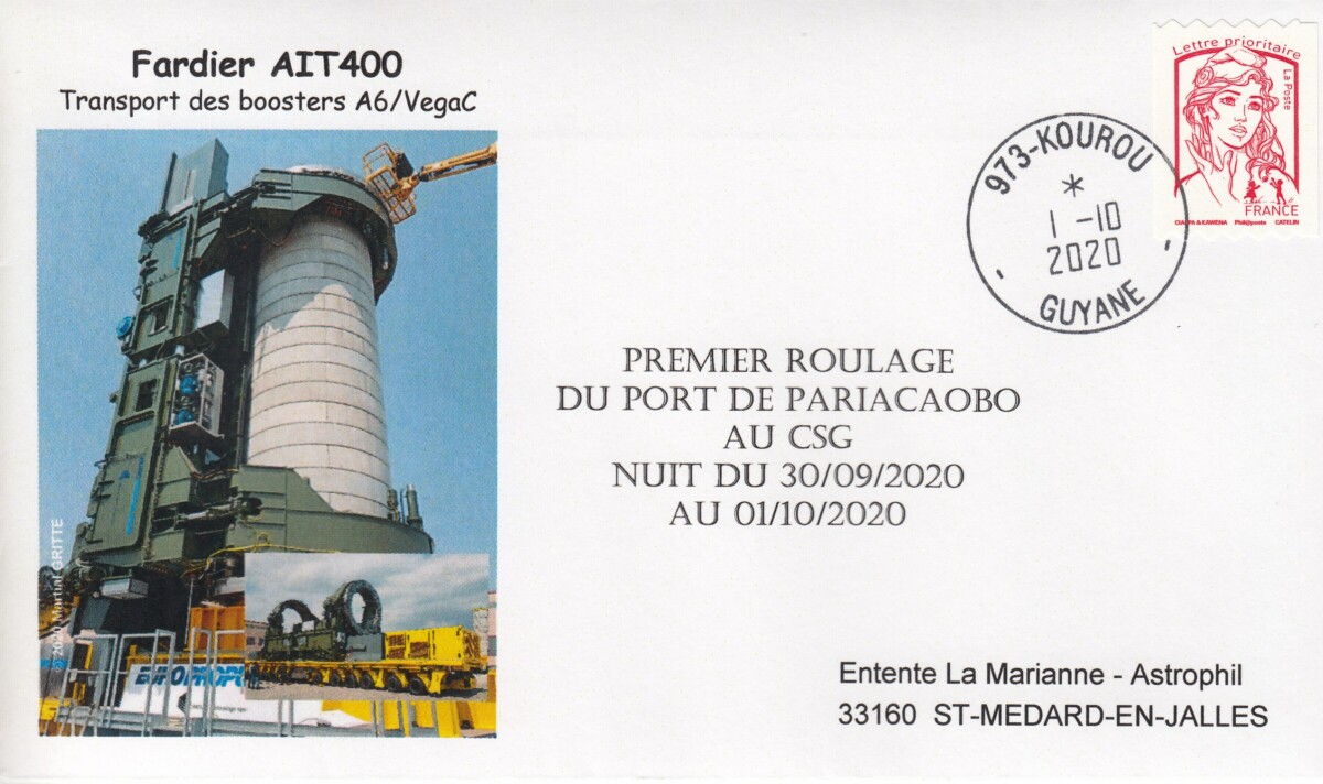 Ariane 6 - Vega C - 01 Octobre 2020 - Premier roulage du "Fardier 400"