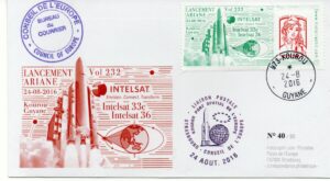 ARIANE 5ECA VA232 – Kourou 24 Aout 2016 – Enveloppe Conseil de l’Europe – C14