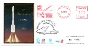 Paris - 10ème anniversaire ARIANE - CàD ESA machine à affranchir - 24 Décembre 1989 - C 20