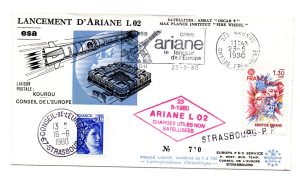Lancement Ariane L02 - Kourou 23 Mai 1980 - Enveloppe conseil de l'Europe - C 28