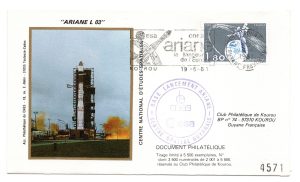 Lancement Ariane L03 - Kourou le 19 Juin 1981 - Enveloppe club du CNES - C28
