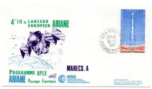 Lancement Ariane L04 - Kourou 19 Décembre 1981 - Enveloppe Club ESA - C29