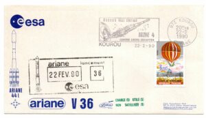 Lancement Ariane V 36 - Kourou le 22 Février 1990 - Enveloppe Club ESA - C 30
