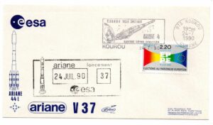 Lancement Ariane V 37 - Kourou le 24 Juillet 1990 - Enveloppe Club ESA - C 30