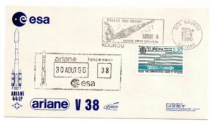 Lancement Ariane V 38 - Kourou le 30 Aout 1990 - Enveloppe Club ESA - C 30