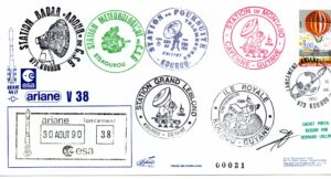 Lancement Ariane V 38 - Kourou le 30 Aout 1990 - Enveloppe Club ESA - C 30