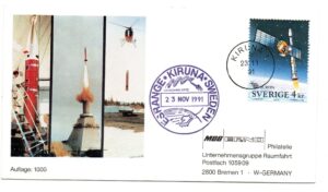 Lancement Skylark 7 - Kiruna TEXUS 28 - 23 Novembre 1991 - Enveloppe ERNO - C 34