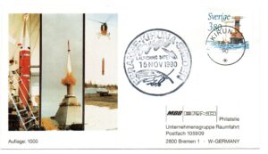 Lancement Skylark 7 - Kiruna TEXUS 27 - 15 Novembre 1990 - Enveloppe ERNO - C 34