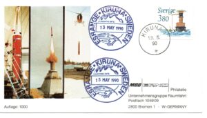 Lancement Skylark 7 - Kiruna TEXUS 25 - 13 Mai 1990 - Enveloppe ERNO - C 34