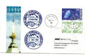 Lancement Skylark 7 - Kiruna TEXUS 19 - 28 Novembre 1988 - Enveloppe ERNO - C 34
