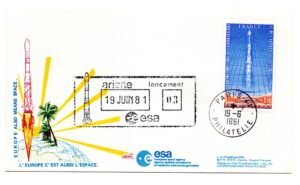 Enveloppe souvenir Lancement Ariane L03 - ESA Paris 19 Juin 1981 - Enveloppe ESA - C 34