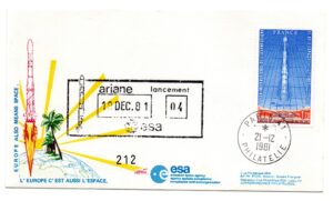 Enveloppe souvenir Lancement Ariane L04 - ESA Paris 21 Décembre 1981 - Enveloppe ESA - C 34