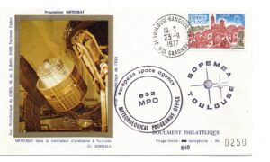 Qualification du Satellite METEOSAT par la SOPEMEA - CNES Toulouse - 23/11/1977 - Enveloppe CNES - C36