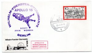 Apollo 15 Alunissage  – Suivi Radar Wihelm-Foerster-Sternwarte - Berlin Allemagne de l'Ouest 30/07/1971 – C38 - réf 9030023