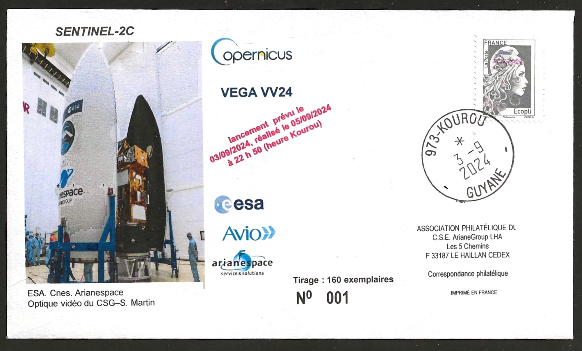 Lancement VEGA 24 - VV24 - Kourou 05/09/2024 - 22h50 - Passager Sentinel-2C