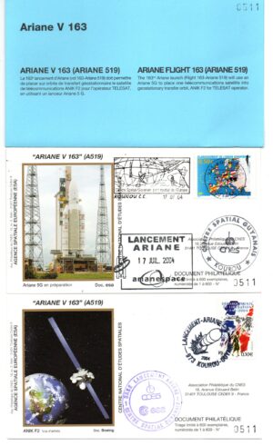 Lancement Ariane 519 Vol 163 – Kourou 17/07/2004 – Pochette CNES 2 – C 42