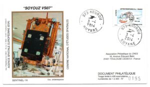Lancement Soyouz - VS07 – Kourou 03/04/2014 - Enveloppe CNES - C46 - Réf 9300013