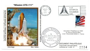 Lancement Navette Endeavour Mission STS-111 CNES, NASA - ISS– KSC 05 Juin 2002 – 1 Enveloppe CNES – C 47 – Réf 9030035