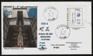 Lancement ARIANE 6 - VA 263 – Kourou 06 Mars 2025 – Premier Vol Commercial – Timbre a Moi ASTROPHIL - Réf 1263000