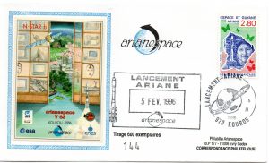 Lancement Ariane 4 - Vol 83 - Kourou 05 Février 1996 - Enveloppe Arianespace - C 51 - 9010463