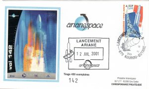 Lancement Ariane 5 (510) vol 142 Kourou 12 Juillet 2001 - Arianespace - C 55 - 9010556