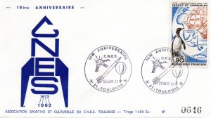10ème Anniversaire du CNES Toulouse 23 Septembre 1972 - Enveloppe CNES - C 59 - 9100153
