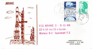 Lancement Ariane 3 - Vol 11 - Kourou 09/11/1984 - Aérospatiale - C 60 - 9010594