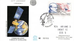 Lancement Ariane 3 - Vol 24 - Kourou 21/07/1988 - Aérospatiale - C 60 - 9010606