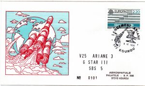 Lancement Ariane 3 - Vol 25 - Kourou 08/09/1988 - Aérospatiale - C 60 - 9010607