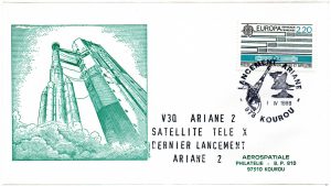 Lancement Ariane 2 - Vol 30 - Kourou 01 Avril 1989 - Aérospatiale - C 61 - 9010612